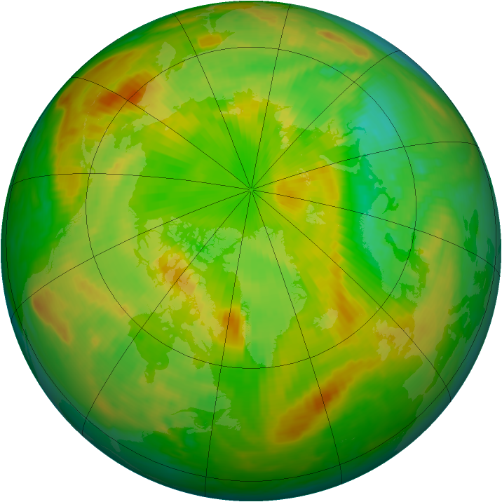 Arctic ozone map for 16 June 1998
